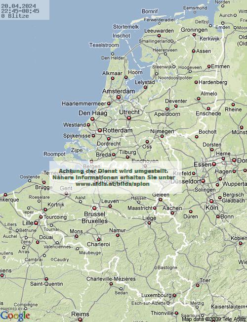 Lightning Netherlands 22:45 UTC Fri 19 Apr