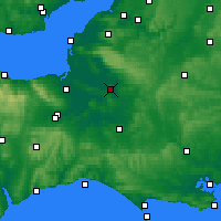 Nächste Vorhersageorte - Glastonbury - Karte