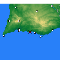 Nächste Vorhersageorte - Albufeira - Karte