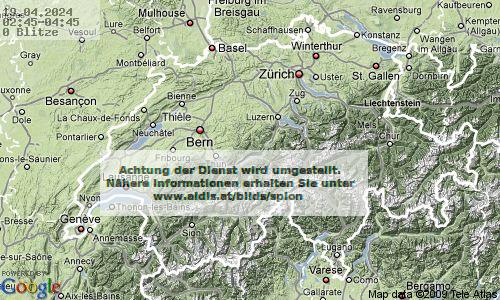Lightning Switzerland 02:45 UTC Fri 19 Apr