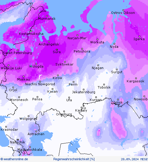 Regenwahrscheinlichkeit Vorhersagekarten